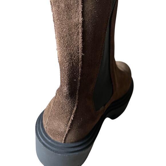 Steve Madden Wisteria Platform Lug Boot Women's 8 Brown Leather Suede Chunky - Picture 8 of 11